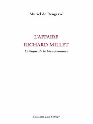 cover image of L'Affaire Richard Millet